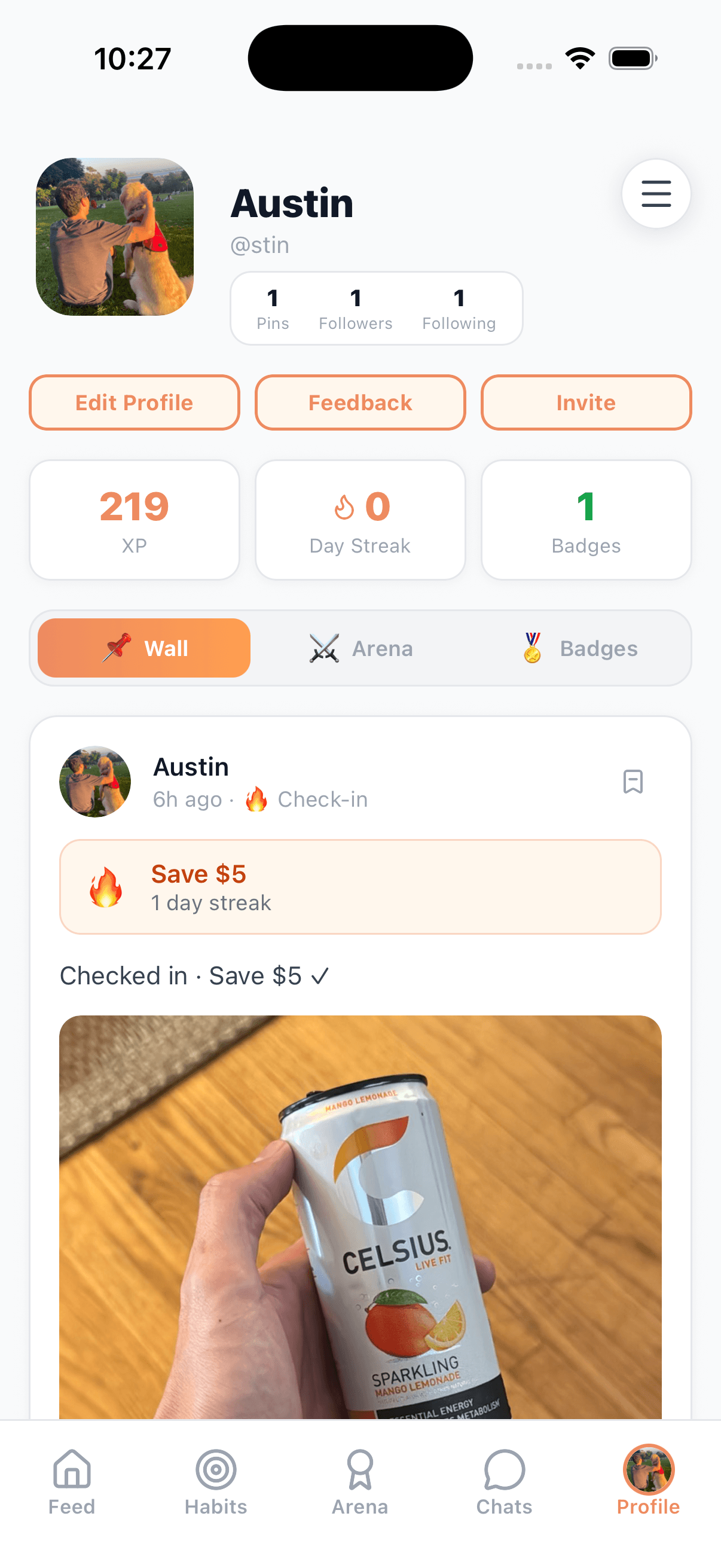 ShowUp leaderboard screen